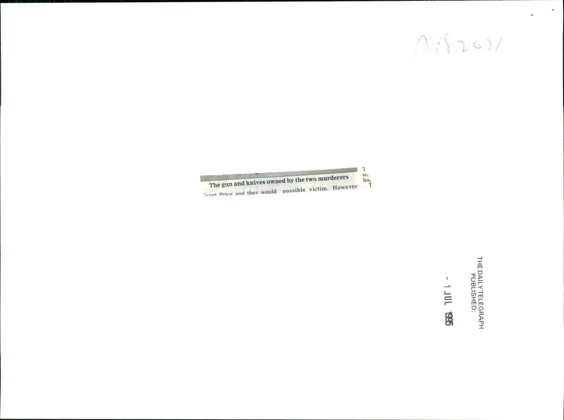 1995 THE GUN AND KNIVES OWNED TWO MURDERERS TONY PRIME POLICE PUBLISHED - Vintage Photograph