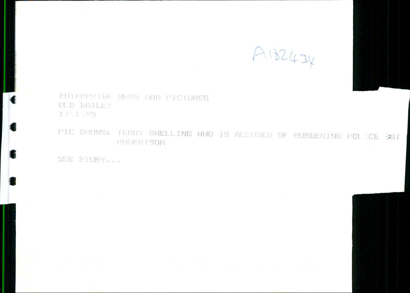 TERLYSNELL DOCUMENTARY ABOUT THE TRIAL MAN ACCUSED MURDERING - Vintage Photograph