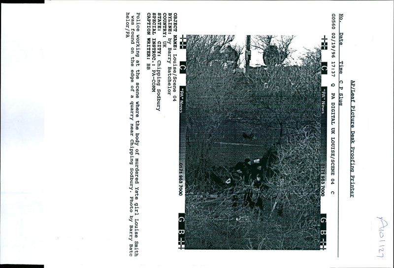 1996 BODY MURDERED YATE GIRL LOUISE SMITH BARRY BATC POLICE WRITER COUNTRY - Vintage Photograph