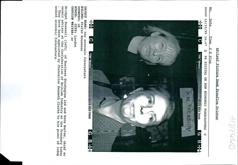 1995 BRIDGET ROSEWELL STEFAN ROUSSEAU KENNETH CLARKE WRITER COUNTRY BRITISH - Vintage Photograph