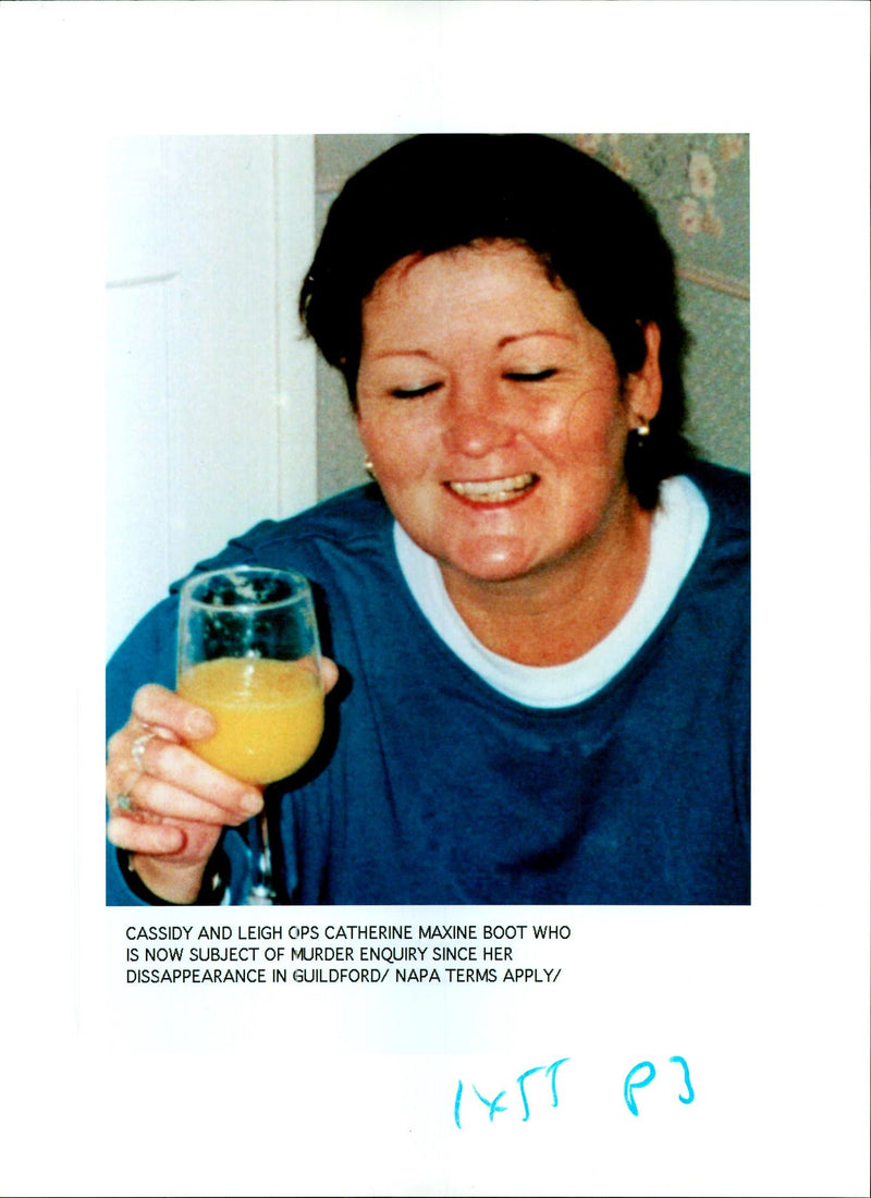 1995 CATHERINE MAXINE BOOT WHO NOW SUBJECT MURDER ENQUIRY SINCE PUBLISHED - Vintage Photograph