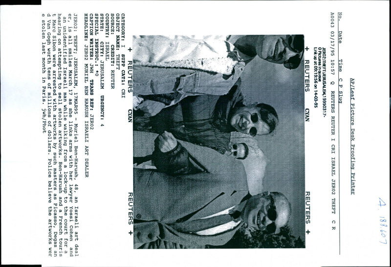 1995 ISRAELI ART DEAL YOSSI COHEN ISRAEL JERO POLICE PARIS WRITER PICASSO - Vintage Photograph