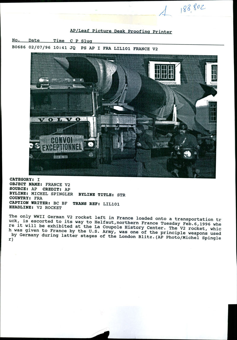 V2 Rocket - Vintage Photograph