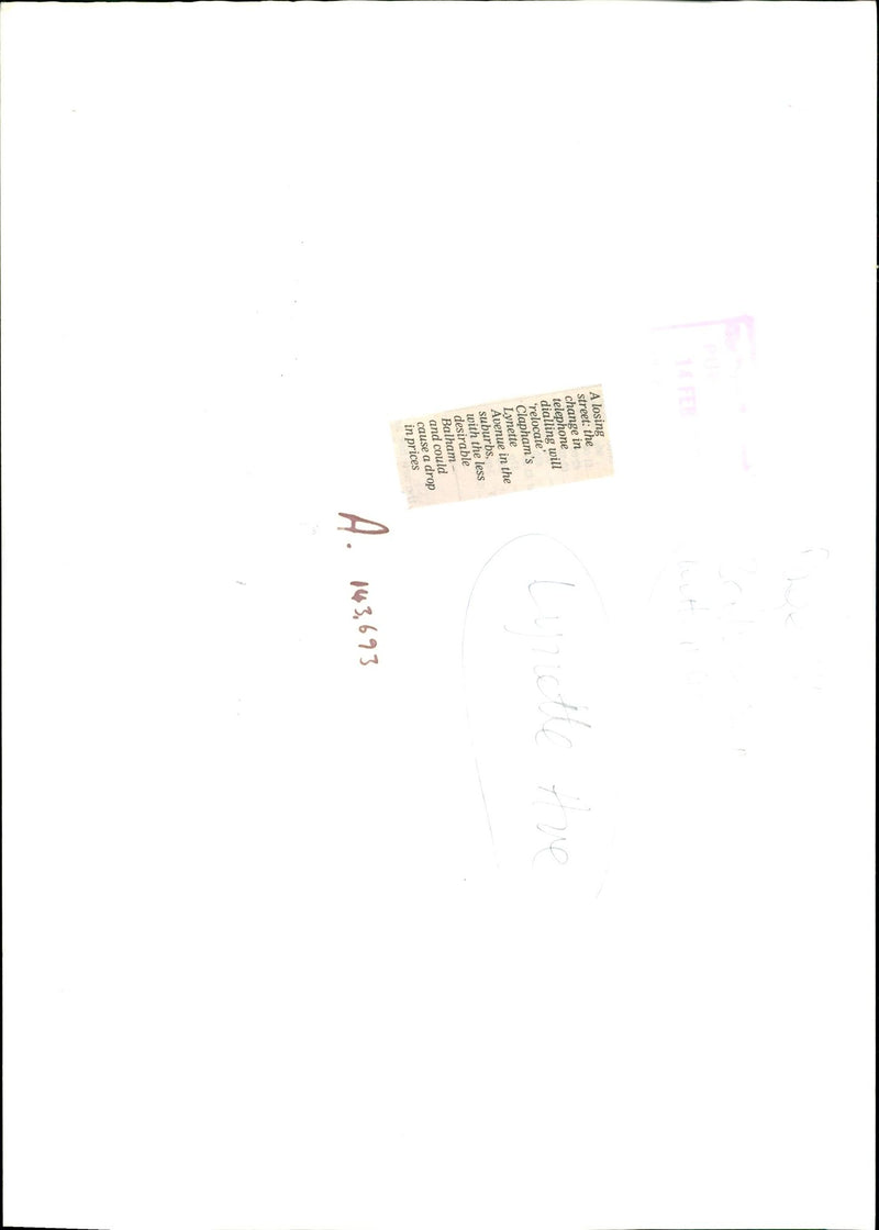 CLAPHAMS LYNETTE AVENUE THE SUBURBS DESIRABLE AND COULD CAUSE DROP - Vintage Photograph