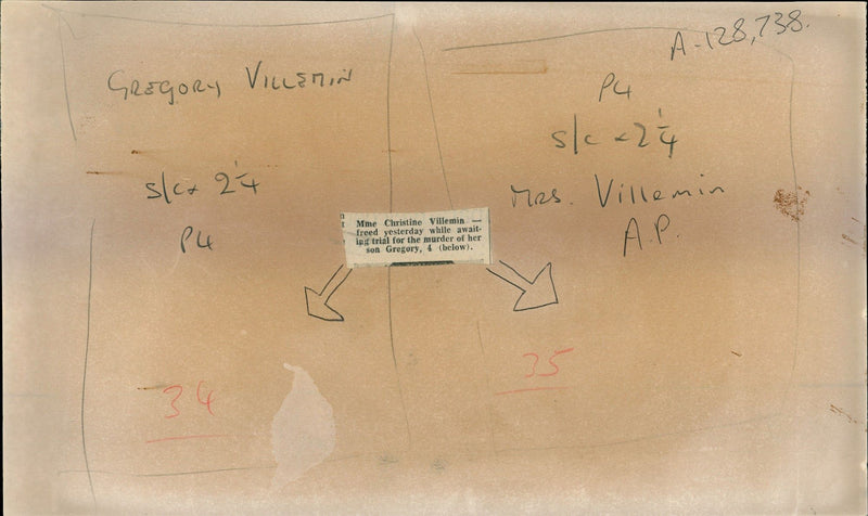 MME CHRISTINE VILLEMIN FREED YESTERDAY WHILE AWAIT SKA MRS VILLEMINE - Vintage Photograph