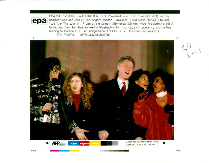 Bill Clinton with other Famous People - Vintage Photograph