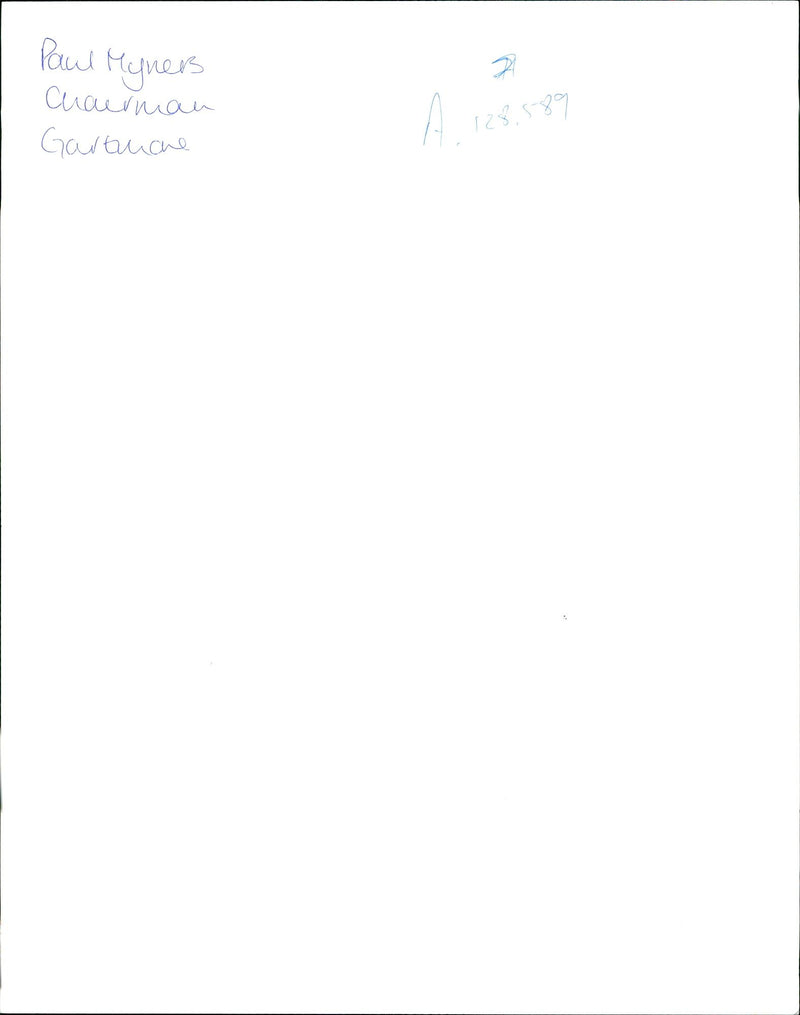 PAUL MYNERS CHAIRMAN GARANCE VOTES WILL NOT ABLE CONTINUE - Vintage Photograph