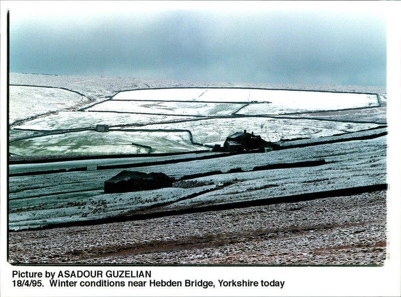 View of a winter scene near Hebden Bridge - Vintage Photograph