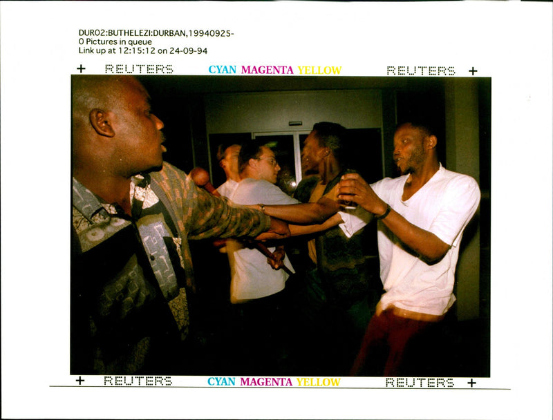 1994 MANGOSUTHU BUTHELEZI HAD BURST MIKE HUTCHINGS WRITER KING LEADER PRINCE - Vintage Photograph