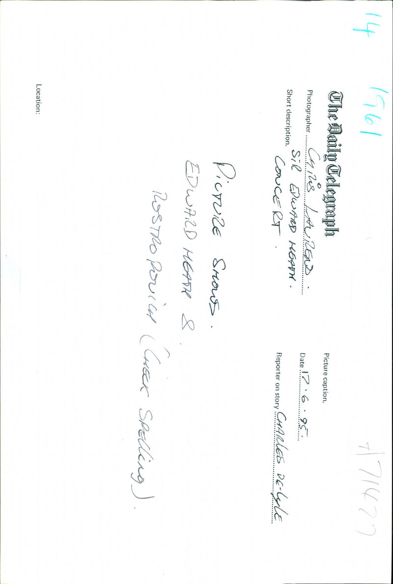 1995 THE DAILY TELEGRAPH CHIRIS BOOKS PIC EDWARD SYKES CHARLES CAREER CONCERT - Vintage Photograph