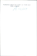 MURDERED WAKEFIELD BOY YEAR OLD MARK BOWERS - Vintage Photograph