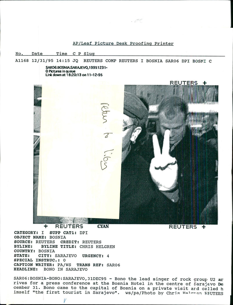 U2 Rock band - Vintage Photograph