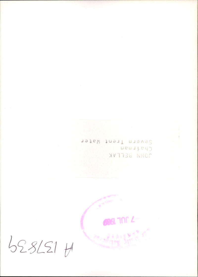 JOHIN BELLAK CHAIRMAN SEVERN TRENT WATER RESPONSIBL JOHN BELAK - Vintage Photograph