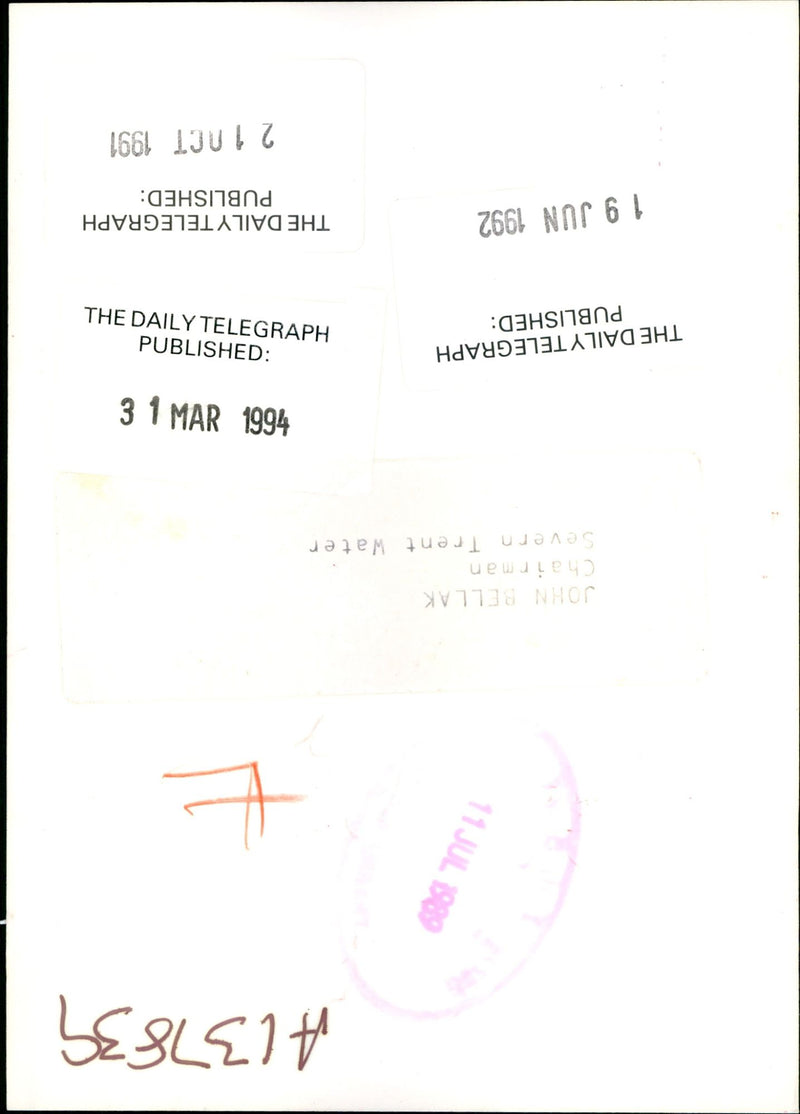 1989 POM LED JUL JOHN BELLAK CHAIRMAN SEVERN TRENT WAT BELAK PUBLISHED - Vintage Photograph