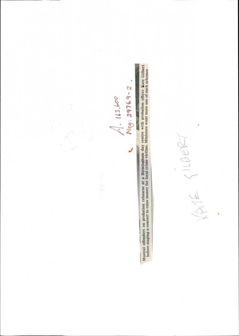 NEG MUSICAL OFFENDERS PROBATION REHEARSE GILBERT KATE OFFICER CONCERT - Vintage Photograph