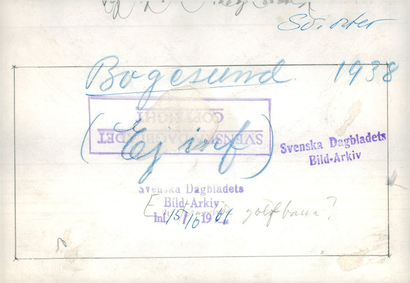 View of fields and lake, Bogesund - Vintage Photograph