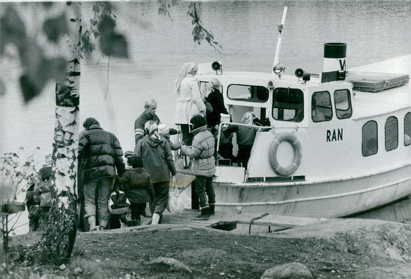 On the way out on the boat '' Ran '' - Vintage Photograph