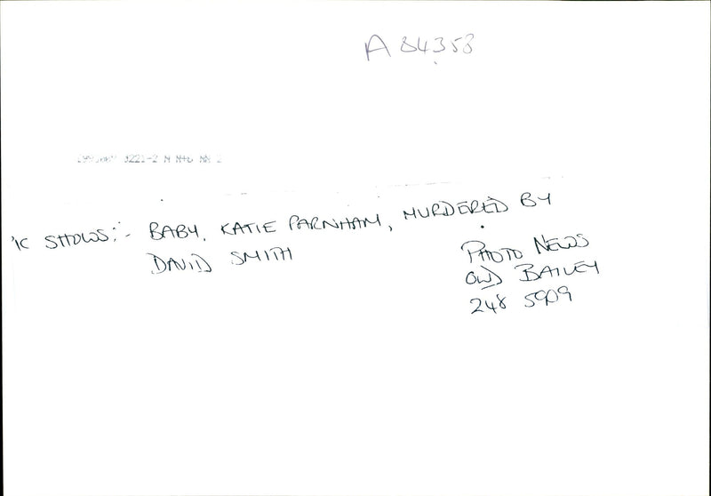 BABIES KATIE AND PARNHAM WERE MURDERED THEIR FATHER DAVID SMITH - Vintage Photograph