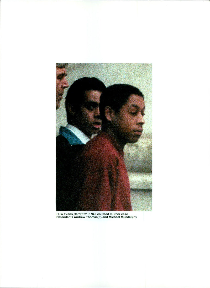 1994 CARDIFF LES REED MURDER CASE DEFENDANTS HUW EVANS MICHAEL MUNDELLERT - Vintage Photograph