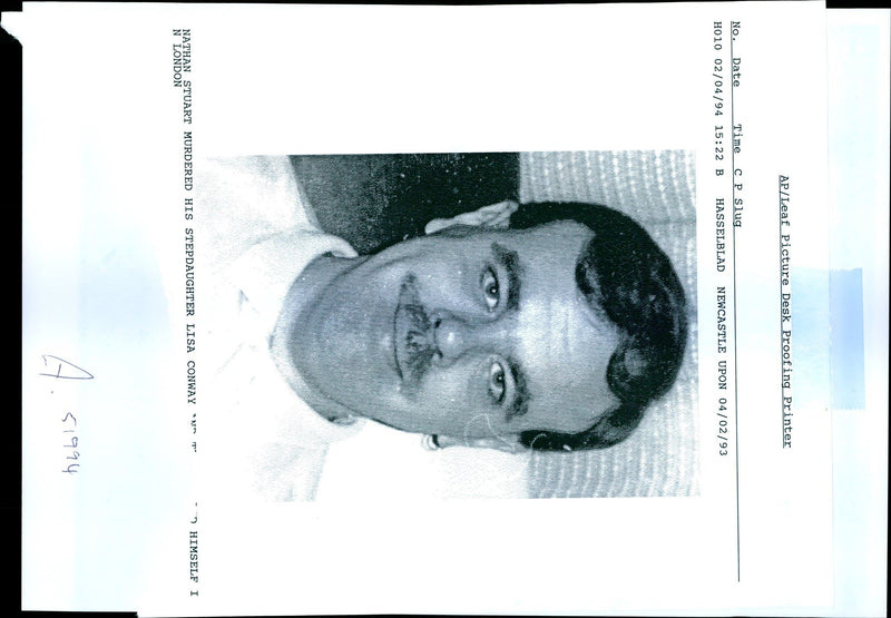 1994 NATHAN STUART MURDERED HIS STEPDAUGHTER LISA CONWAY LONDON THE MURDE - Vintage Photograph