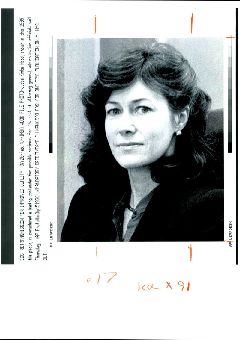 1993 JUDGE KIMBA WOOD CONSIDERED LEADING CONTENDER FOR POSSIBLE NOMINEES - Vintage Photograph