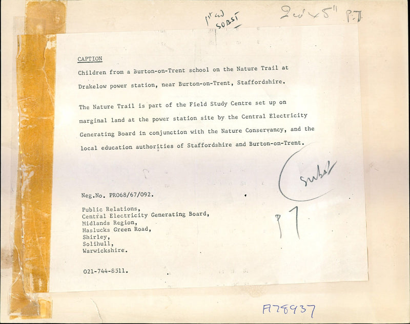 THE NATURE TRAIL PART FIELD STUDY CENTRE SET MARGIN BURTON - Vintage Photograph