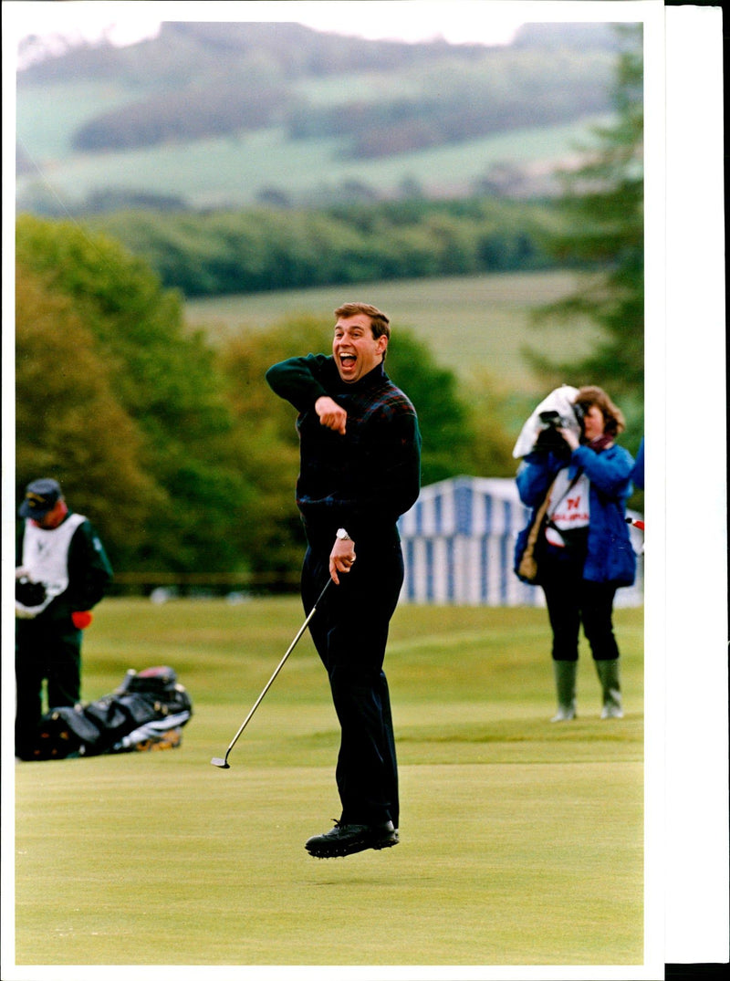 Prince Andrew on a golf course - Vintage Photograph