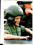 Prince Harry with a tank helmet - Vintage Photograph