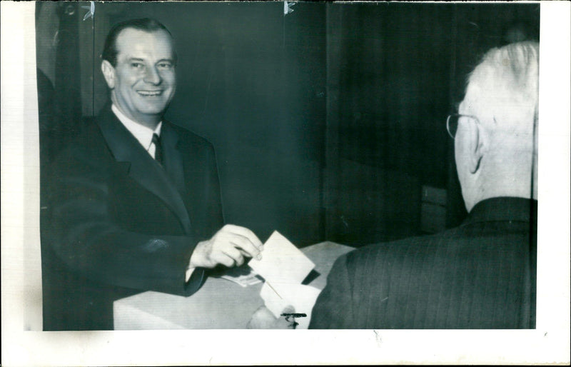 Jean Lecanuet and wife - Vintage Photograph