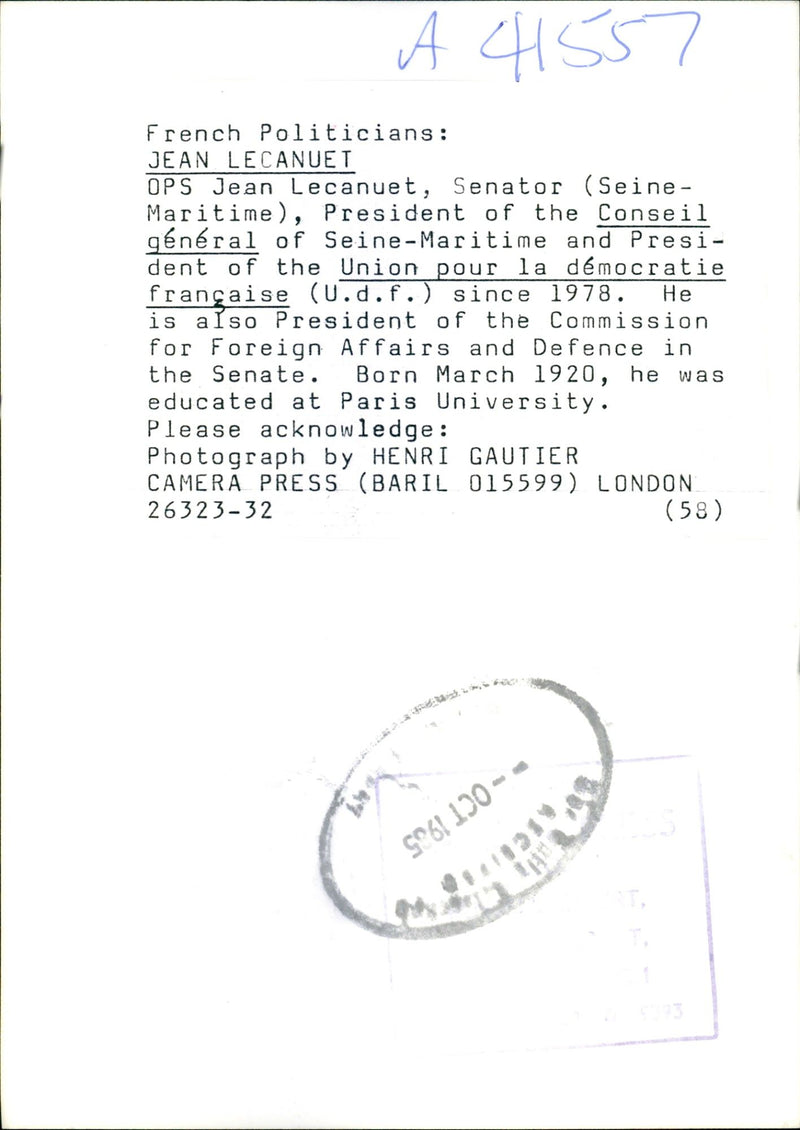 Jean Lecanuet and wife - Vintage Photograph