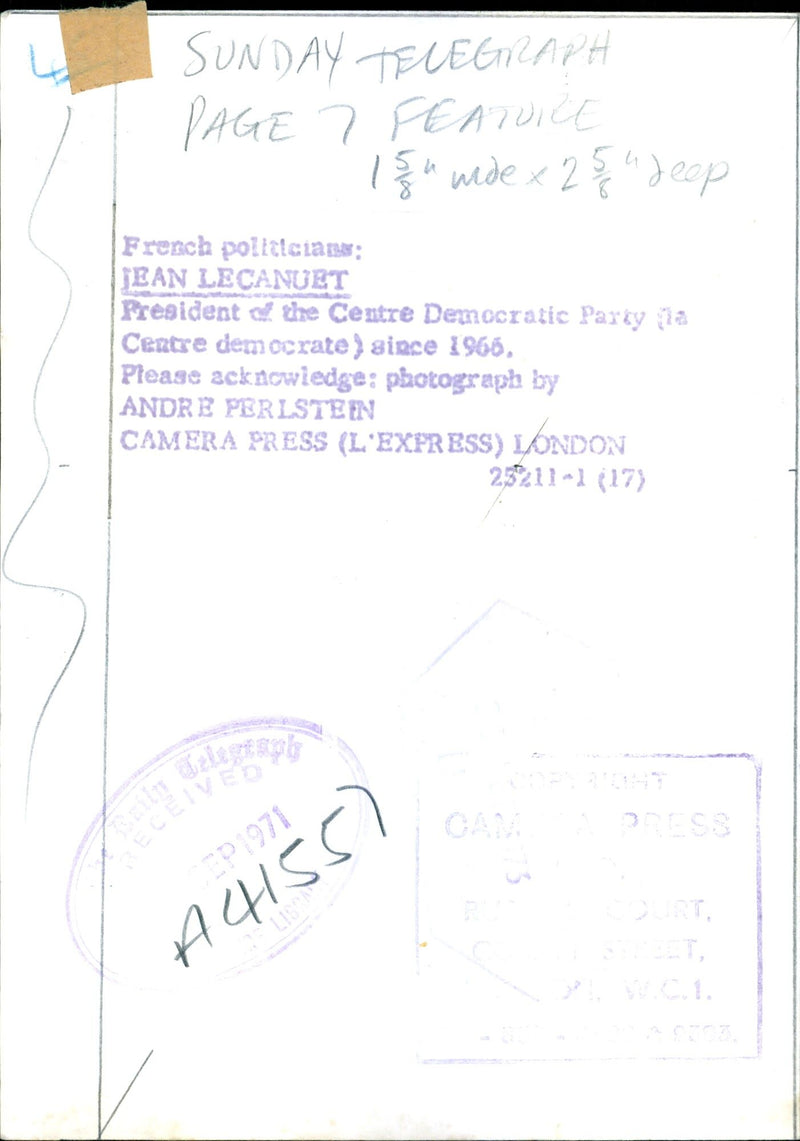 Jean Lecanuet and wife - Vintage Photograph