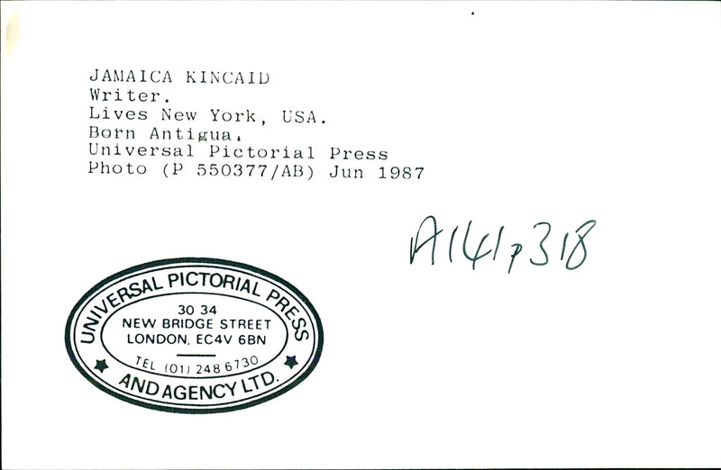 Jamaica Kincaid - Vintage Photograph