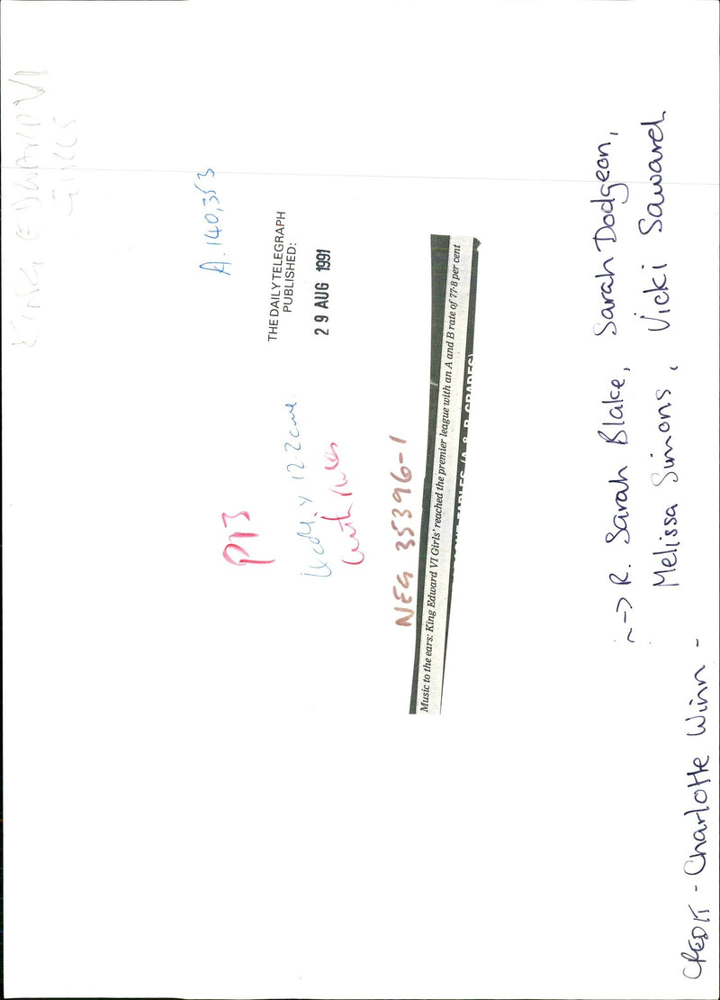 1977 LCOH ZEME EDWARD SYKES MELISSA SIMONS VICKI SARAH BLAKE KING MUSIC - Vintage Photograph