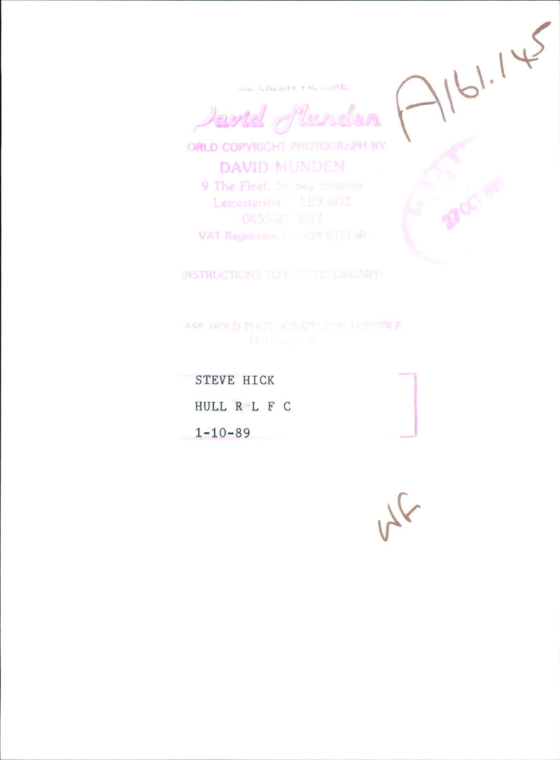 Steve Hick - Vintage Photograph