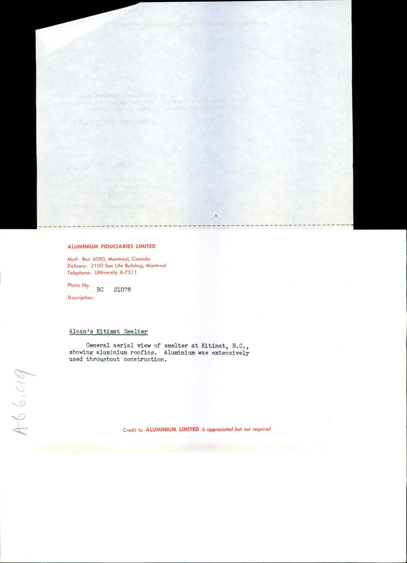 ALUMINIUM WAS EXTENSIVELY USED THROUGHOUT CONSTRUCTION ALCANS KITIME BRITISH - Vintage Photograph