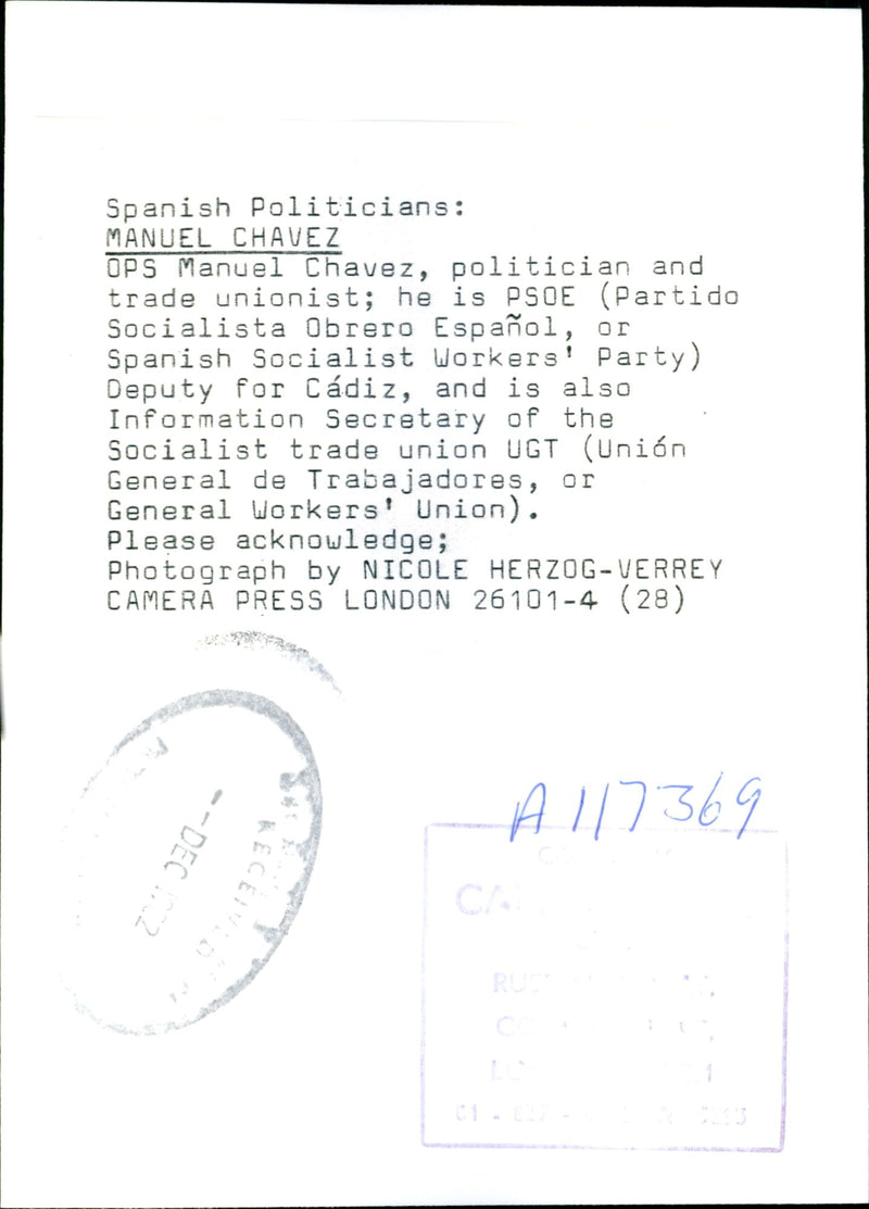 Manuel Chavez - Vintage Photograph