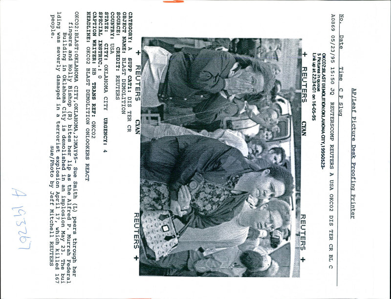 1995 THE ALFRED MURRAH FEDERAL BUILDING OKLA BILL SMITH USA WRITER COUNTRY - Vintage Photograph