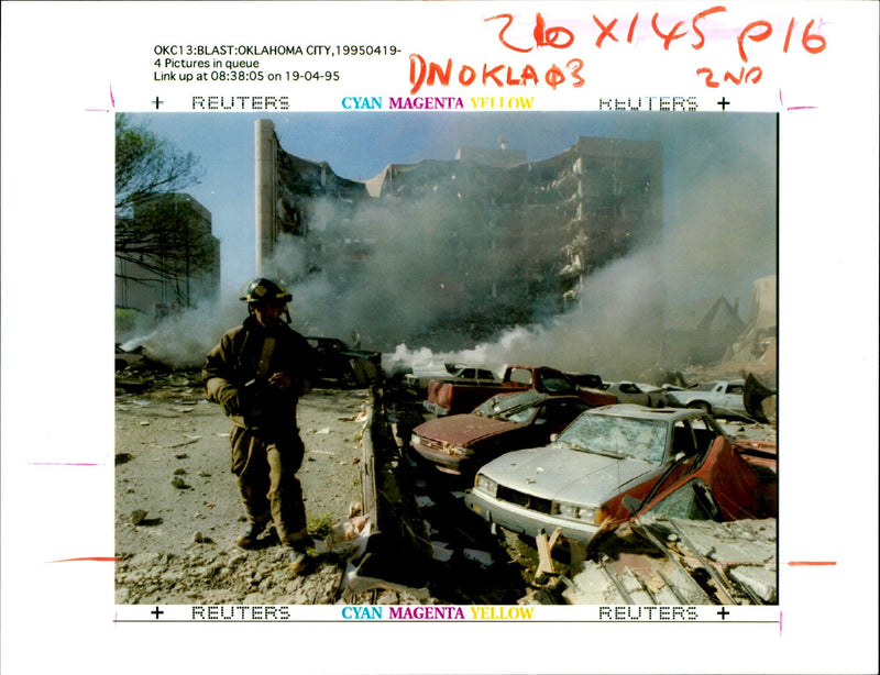 1995 OKC BLAST OKLAHOMA CITY PICTURES QUEUE LINK DNOKLA CYAN USA - Vintage Photograph