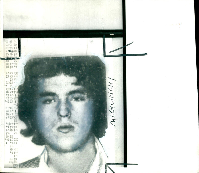 1983 MCGLINCS WANDER CONNECTION WITH THE MURDER POLICE DOMINIC TANCOCK - Vintage Photograph