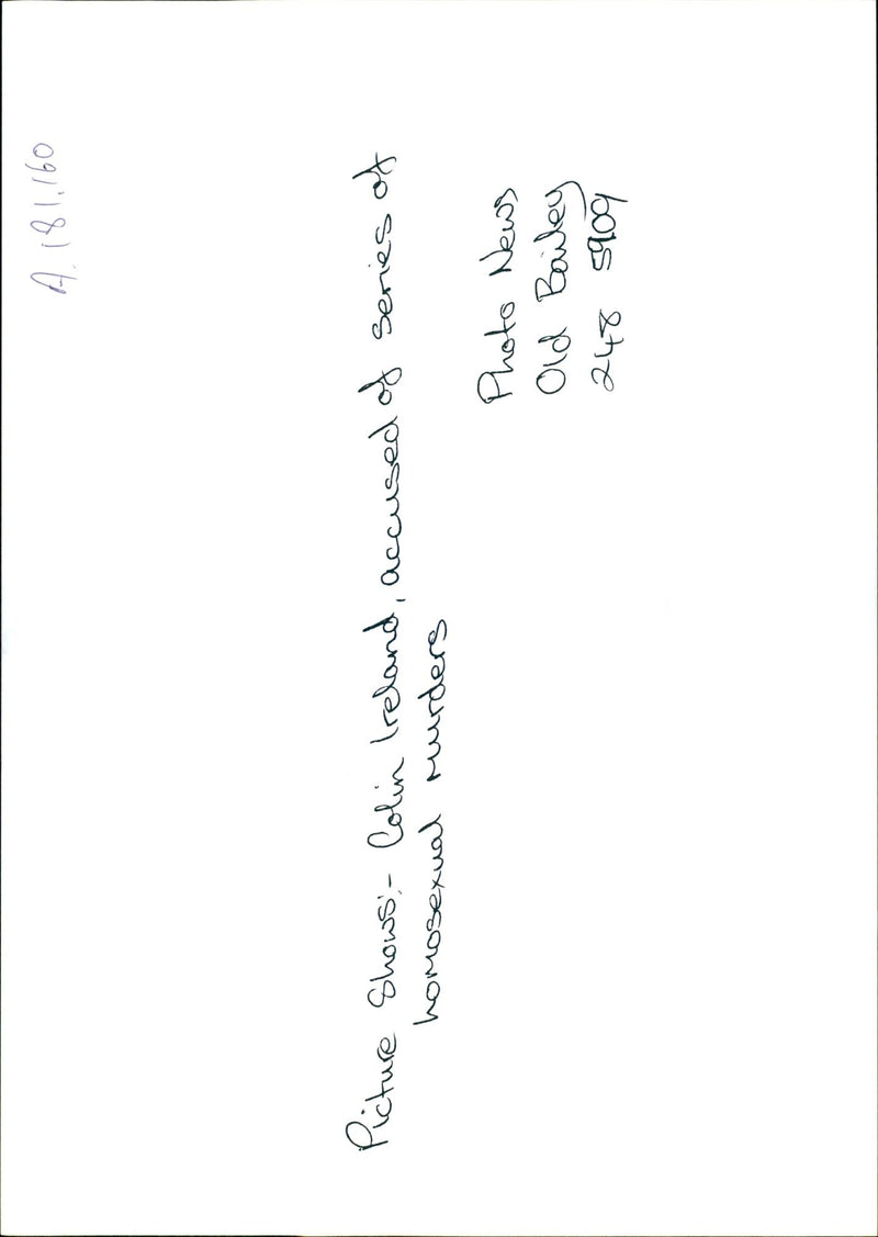 COLIN IRELAND ACCUSED HOMOSEXUAL MURDERS TRIAL OLD BAILEY - Vintage Photograph