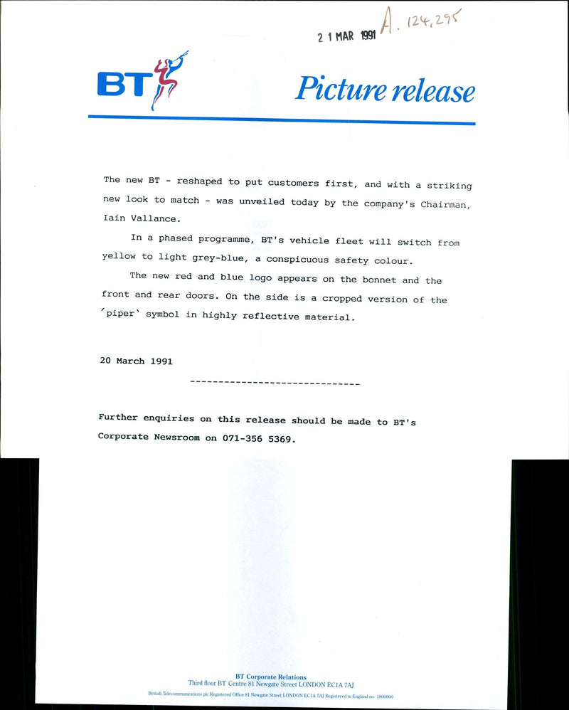 British Telecom. - Vintage Photograph