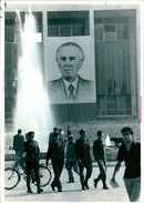 Poster of communist party leader Enver Hoxha - Vintage Photograph