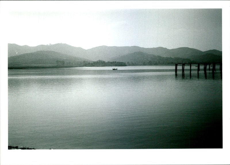 Artificial lake outside Tirana - Vintage Photograph