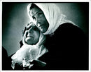 Albanian mother and sister mourning. - Vintage Photograph