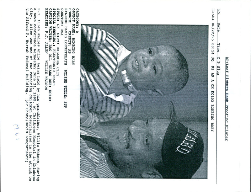 1995 ALLEN DAVID LONGSTREATH WILLIE WATSON USA WRITER IMAGE - Vintage Photograph