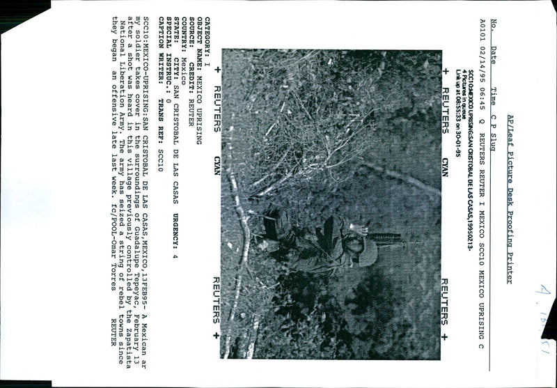 1995 SCC MEXICO UPRISING SAN CRISTOBAL LAS CASAS PICTURES ARMY WRITER NATIONAL - Vintage Photograph