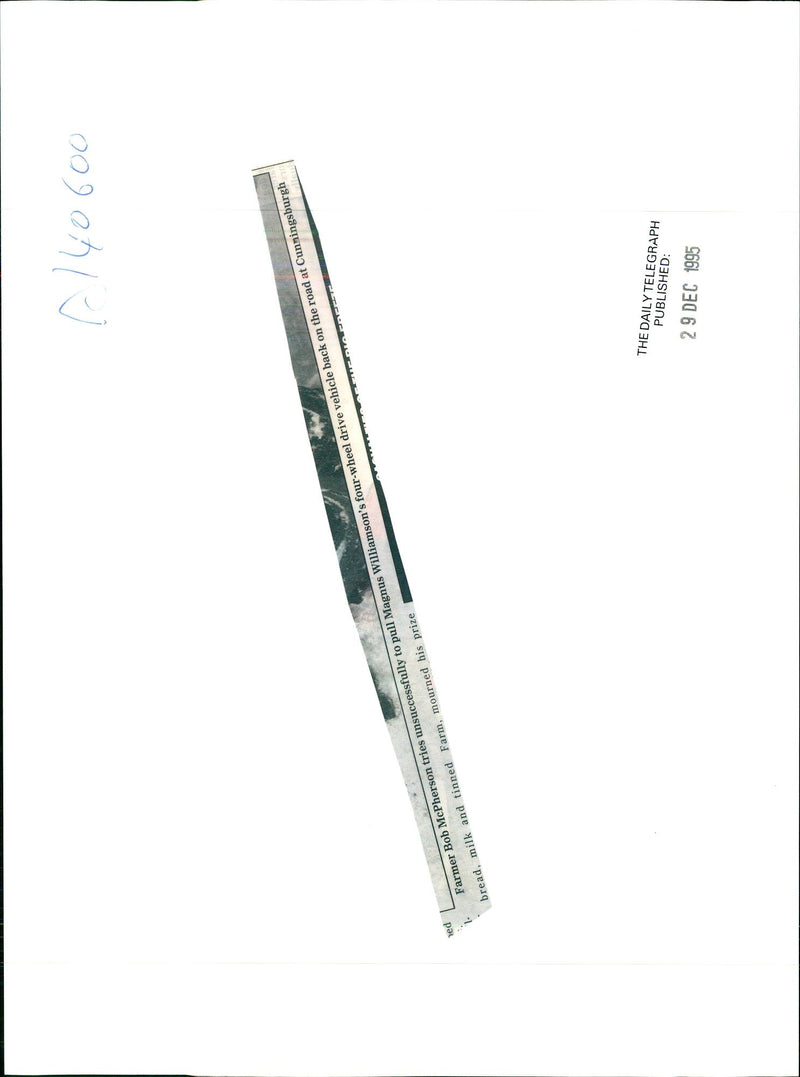 1995 FARMER BOB MCPHERSON TRIES UNSUCCESSFULLY BACH MUSIC PUBLISHED PRIZE - Vintage Photograph