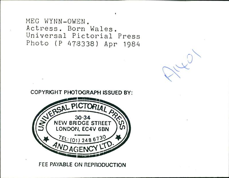 Meg Wynn-Owen - Vintage Photograph