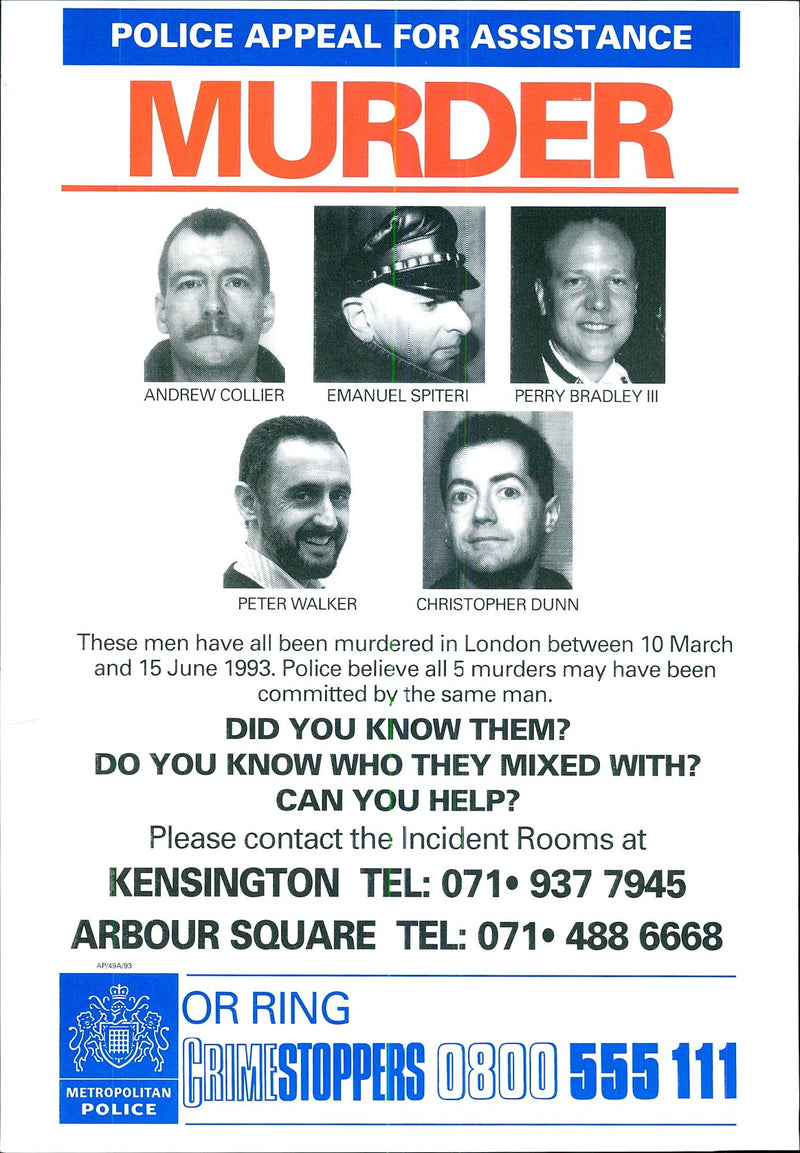 1993 PERRY BRADLEY III PETER WALKER CHRISTOPHER DUNN ANDREW COLLIER EMANUEL - Vintage Photograph