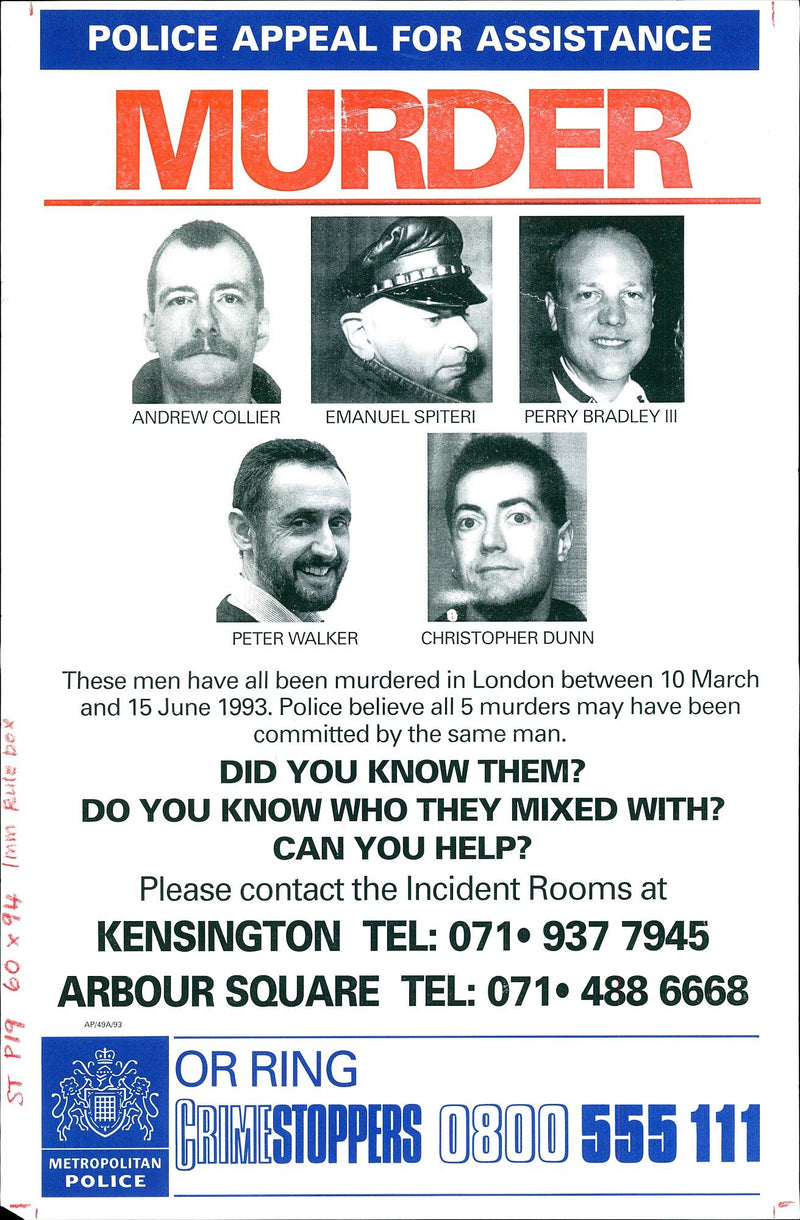 1993 PERRY BRADLEY III PETER WALKER CHRISTOPHER DUNN ANDREW COLLIER EMANUEL - Vintage Photograph